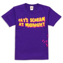 猫 ねこ おもしろ かわいい Tシャツ CAT'S SCREAM ( パープル ) | ネコ 猫柄 猫雑貨 | メンズ レディース 半袖 | おしゃれ ペアルック プレゼント | 大きいサイズ 【メール便】 SCOPY / スコーピー