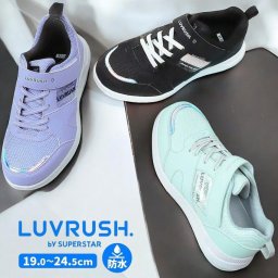 防水 レインシューズ スニーカー マジック ベルクロ 女の子用 ムーンスター スーパースター ラブラッシュ LUVRUSH 2E キッズ ジュニア 子供 運動 靴 tmlv1212