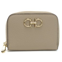 フェラガモ FERRAGAMO 小銭入れ コインケース ガンチーニ 22-0406 0758667 DAINO ベージュ系