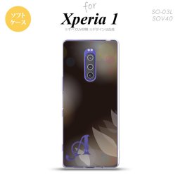 SO-03L SOV40 901SO Xperia 1 スマホケース ソフト カバー ぼかし 花柄 黒 +アルファベット nk-xp1-tp1595i