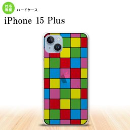 iPhone15 plus iPhone15 plus 背面ケース カバー ステンドグラス風 おしゃれ スクエア カラフル ステンドグラス風 2023年 9月発売 nk-i15pl-sg07