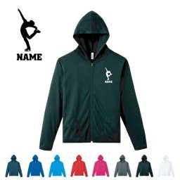 フィギュア/名入れドライジップパーカー お名前入り オリジナル セミオーダーメイド ロングスリーブ チームTシャツ クラブＴシャツ サークル100 紫外線防止 吸水速乾  スポーツウェア フィットネスウェア ダイエット ジョギング 有酸素運動