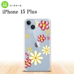 iPhone15 plus iPhone15 plus スマホケース 背面ケース ハードケース 花柄 ミックス E クリア 2023年 9月発売 nk-i15pl-306