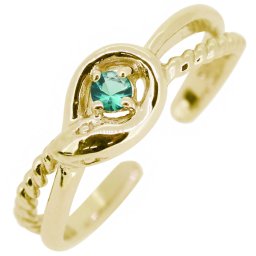 イヤーカフ レディース 18金 18k イヤリング エメラルド 誕生石 5月 蛇 へび イヤカフ 片耳