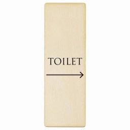 トイレ プレート 木製 TOILET 文字タイプ ホワイト ブラック 右 矢印 長方形 縦書き 4x12cm 方向案内 進路ドア サインステッカー ピクトサイン トイレマーク表示 案内 注意 施設 御手洗 TOILET おしゃれ シンプル 安全対策