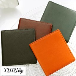 THINly 札入れ 小銭入れなし 二つ折り 薄い財布 メンズ レザー
