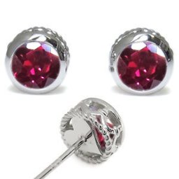 プラチナ・ルビー・ピアス・縄,ハート・ピアス