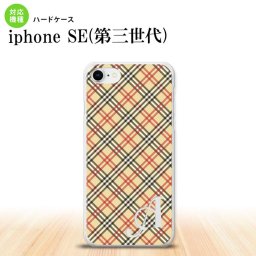 iPhoneSE 3 iPhoneSE 3 スマホケース ハードケース チェック A ベージュ 赤 +アルファベット メンズ レディース nk-ise3-445i