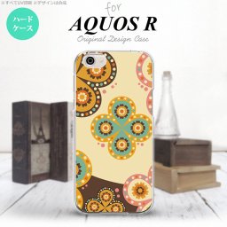 【SH03J】【スマホケース/スマホカバー】【アクオス R】SH03J スマホケース AQUOS R SH-03J カバー アクオス R エスニック花柄 ベージュ×茶 nk-sh03j-1583【メール便送料無料】