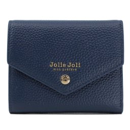 ジョリージョリ　Jolie Joli　エンベロープ 三つ折り財布　2026185　ネイビー&内面ブルー (020)　バイカラーウォレット　エンボスレザー　コンパクト財布