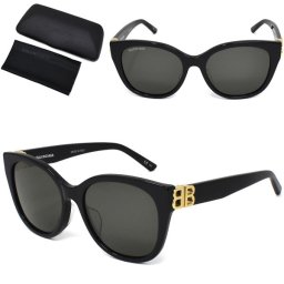 バレンシアガ サングラス BALENCIAGA BB0103SA-001 サングラス アジアンフィット メンズ レディース ユニセックス ブラック グレー