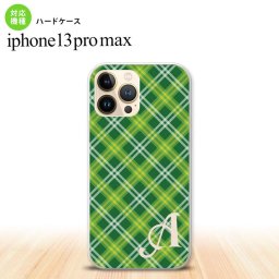 iPhone13ProMax iPhone13 Pro Max ケース ハードケース チェック A 緑 +アルファベット iPhone13 プロ マックス 6.7インチ おしゃれ かわいい メンズ レディース キッズ デザインたくさん nk-i13pm-435i