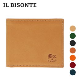 イル ビゾンテ IL BISONTE C0817 二つ折り財布 メンズ 財布 ミニ財布 小銭入れ レザー 本革 シンプル 小物 ラウンドファスナー プレゼント お祝い 記念 コンパクトウォレット 無地 ギフト 誕生日 全7色