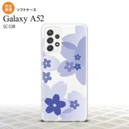 SC-53B Galaxy A52 スマホケース ソフトケース 花柄 サクラ B 青 メンズ レディース nk-sc53b-tp059