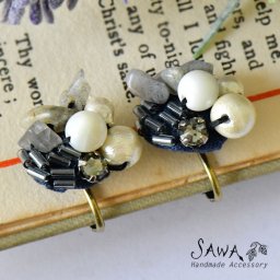 【SAWA サワ】天然石 コットンパール 縫い付け パーツ イヤリング(te-p-26) アクセサリー レディース おしゃれ ハンドメイド 手作り 母の日