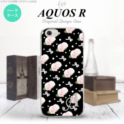 【SH03J】【スマホケース/スマホカバー】【アクオス R】SH03J スマホケース AQUOS R ケース アクオス R イニシャル 花柄・バラ（G） 黒 nk-sh03j-257ini【メール便送料無料】