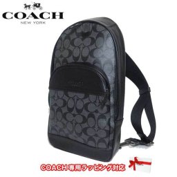 コーチ アウトレット COACH ショルダーバッグ F39942 PVC×レザー シグネチャー ボディーバッグ QBAF4(チャコール×ブラック)【メンズ】【RCP】【楽天カード分割】