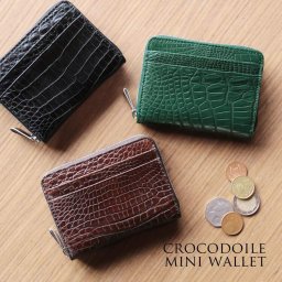 財布 メンズ 本革 クロコダイル マット加工 財布 ミニウォレット 小さい財布 コンパクト ミニ財布 男性 レザー ラウンドファスナー わに革 鰐皮 小さい 財布 贈り物 (06001595-mens-1r) ギフト プレゼント クリスマス バレンタイン 父の日 春財布 定年退職 バレンタイン 成人祝い