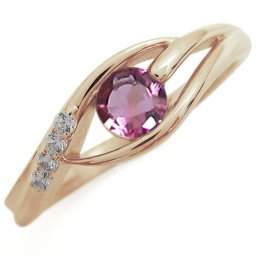 ピンクトルマリンリング 10金 エンゲージリング シンプル エレガント 一粒 婚約指輪