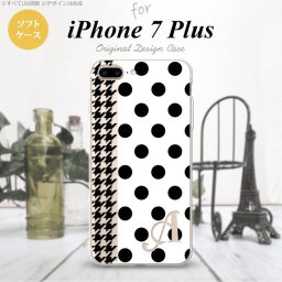 【iPhone7plus】【スマホケース/スマホカバー】【アイフォン7plus】iPhone7plus スマホケース カバー アイフォン7plus ソフトケース イニシャル ドット・千鳥 黒 nk-i7plus-tp1515ini【メール便送料無料】