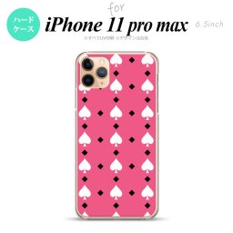 iPhone11ProMax iPhone11pro max スマホケース ハードケース トランプ スペード ピンク 白 メンズ レディース nk-i11pm-542