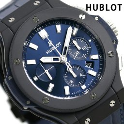 ウブロ ビッグバン セラミック 44mm クロノグラフ 自動巻き 機械式 メンズ 腕時計 ブランド 301-CI-7170-LR ブルー 革ベルト プレゼント 実用的