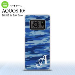 SH-51B AQUOS R6 AQUOS R6 スマホケース ハードケース タイガー 迷彩 A 青 +アルファベット メンズ レディース nk-r6-1167i