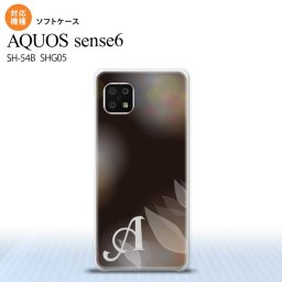 SH-54B SHG05 AQUOS sense6 スマホケース ソフトケース ぼかし 花柄 黒 +アルファベット メンズ レディース nk-sens6-tp1595i