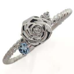 アクアマリンサンタマリア リング 薔薇モチーフ 指輪 シルバーアクセサリー