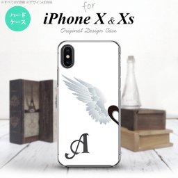【iPhoneX】【スマホケース/スマホカバー】【アイフォンX】iPhoneX スマホケース ケース アイフォンX イニシャル 翼(ペア) 白(左) nk-ipx-788ini【メール便送料無料】