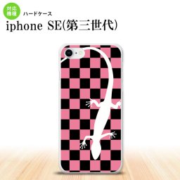 iPhoneSE 3 iPhoneSE 3 スマホケース ハードケース トカゲ 市松 ピンク メンズ レディース nk-ise3-863