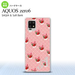 SHG04 SHG04 ZERO6 AQUOS zero6 スマホケース ハードケース 花柄 バラ 編み ピンク +アルファベット メンズ レディース nk-zero6-266i