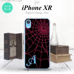 iPhoneXR iPhone XR スマホケース ハードケース 蜘蛛 巣 A ピンク +アルファベット メンズ レディース nk-ipxr-935i