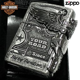 ZIPPO ハーレー ダビッドソン ジッポ アンティークシルバー ライター 銀古美 3面大型メタル イーグル HARLEY-DAVIDSON 日本国内限定モデル かっこいい ギフト