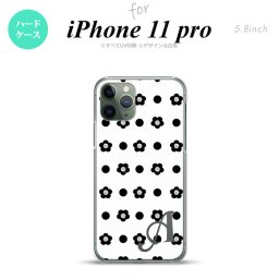 iPhone11Pro iPhone11 Pro スマホケース ハードケース 花柄 ドット 白 +アルファベット メンズ レディース nk-i11p-342i