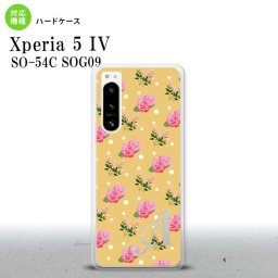 Xperia 5 IV Xperia5 IV スマホケース 背面ケース ハードケース 花柄 バラ ドット オレンジ +アルファベット 2022年 10月発売 nk-xp54-243i