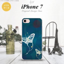 【iPhone7】【スマホケース/スマホカバー】【アイフォン７】iPhone7 スマホケース カバー アイフォン７ ソフトケース 蝶（和柄） 青緑 nk-iphone7-tp1554【メール便送料無料】