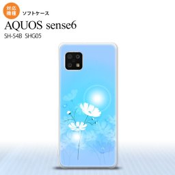 SH-54B SHG05 AQUOS sense6 スマホケース ソフトケース コスモス 水色 メンズ レディース nk-sens6-tp607