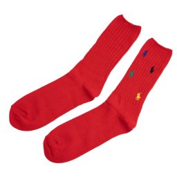 ラルフローレン Ralph Lauren ポロラルフローレン Polo Ralph Lauren 単品 メンズ 靴下 ソックス 889309 601 EMBROIDERED RAINBOW PONY SOCKS エンブロイダード レインボー ポニー ソックス RED レッド