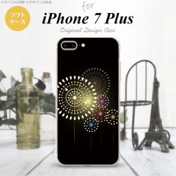 【iPhone7plus】【スマホケース/スマホカバー】【アイフォン7plus】iPhone7plus スマホケース カバー アイフォン7plus ソフトケース 花火（A） 黒 nk-i7plus-tp215【メール便送料無料】