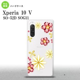 Xperia10V Xperia10V スマホケース 背面ケース ハードケース 花柄 ミックス E クリア 2023年 7月発売 nk-xp105-306