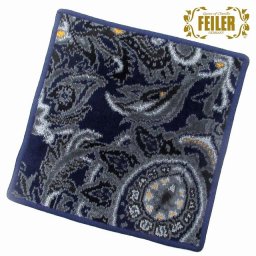 FEILER フェイラー ハンカチ タオル  25cm Djamal 221 Navy Blue ジャ-マル 花柄  DJAMAL951481