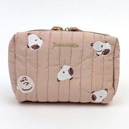 スヌーピー スクエアポーチ スヌーピー＆チャーリーブラウン PEANUTS 小物入れ ベージュ