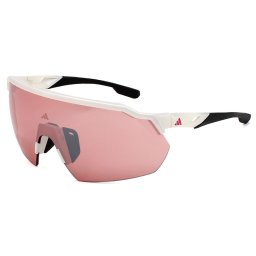 アディダス adidas スポーツサングラス アジアンフィット アイウェア UVカット SP0093/S 21U 00 メンズ レディース ユニセックス ホワイト+レッド