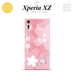 【SO01J】【スマホケース/スマホカバー】【エクスペリア XZ 】SO01J スマホケース XPERIA XZ ケース エクスペリア XZ  イニシャル 花柄・サクラ ライトピンク nk-so01j-tp063ini【メール便送料無料】