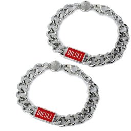 ペア ブレスレット ディーゼル アクセサリー ペアルック カップル 夫婦 プレゼント Diesel ブランド チェーンブレスレット シルバー ペアブレスレット お揃い プレゼント ユニセックス DX1371040DX1371040 卒業 入学 お祝い