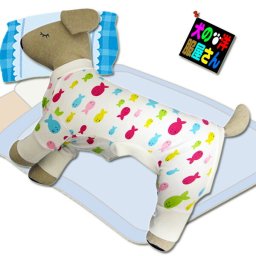 犬服 カラフル くじら柄パジャマ ( 小型犬 中型犬用 )  ロンパース つなぎ チワワ トイプードル ミニチュアダックスフント 柴犬