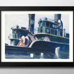 エドワードホッパー -人のトロール船 A3 サイズ ポスター アート おしゃれ 絵画 インテリア 北欧 イラスト マット紙 艶消し アートパネル 額 フレーム デザイン 壁掛け ギフト 新築祝い ディスプレイ 引越し祝い　新生活　空間デザイン 