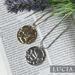 【LUCIA ルチア】丸 プレート ネックレス (2082)レディース アクセサリー サークル ラウンド シルバー ゴールド スネークチェーン カジュアル 上品 オケージョンクリスマス 母の日 ギフト プレゼント
