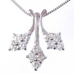 pt900 K18YG/PG【0.4ct】フラワーダイヤモンド ペンダントネックレス ［SIクラス F～Dカラー 無色透明 GOOD～VERYGOOD］ハートアンドキューピット リボン フラワー 婚約 誕生日 記念日 結婚10年 10周年 一粒ダイヤ【送料無料】     LPN-0051